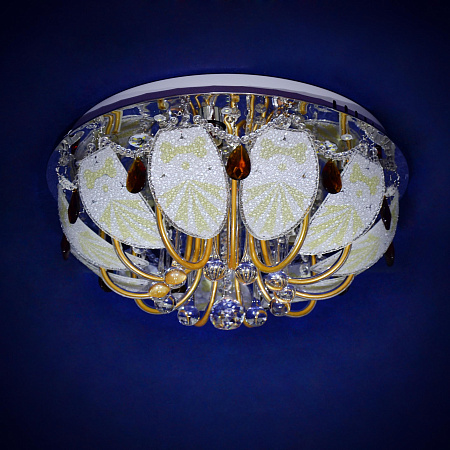 Люстра Y0726/5+5 CH Е14 5*40Вт +5*3Вт ( h=300; d=500)  VERNER LIGHTING *1