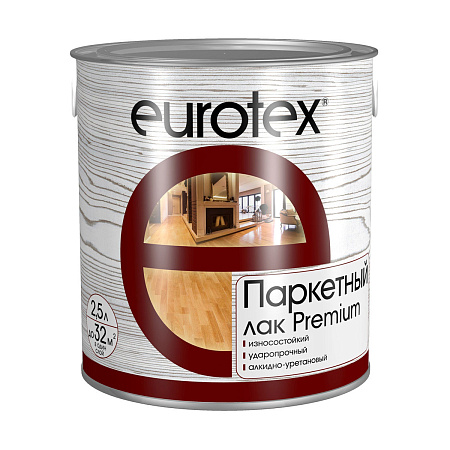 Лак алкидно-уретановый паркетный полуматовый  2,5 л Eurotex - Premium *1/3/144