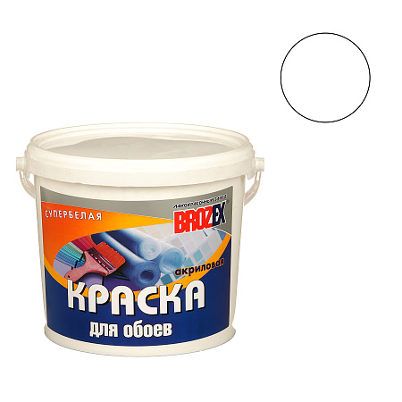 Краска акриловая для обоев 6 кг BROZEX белоснежная  *1/75