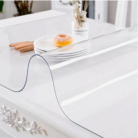 Клеёнка без основы "гибкое стекло" прозрачная шир.1,0м, толщ.1,5мм C150/1,0/15 "Crystal" *15