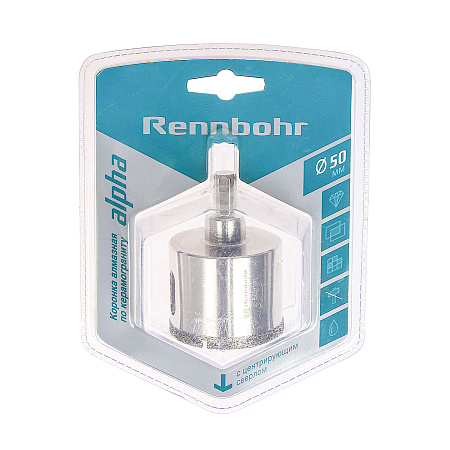 Коронка по керамограниту 50мм алмазная центрирующее сверло (676250) Rennbohr *1/5/60