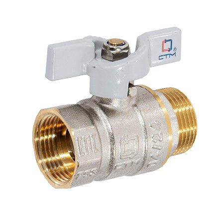 Кран шаровый 3/4" (Ø20) М/П бабочка СТМ (СТАНДАРТ) CWFMB034 (аналог ЗФ774) *1/15/120
