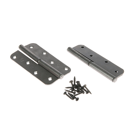 Петля накладная 130мм б/покрытия ПРАВАЯ (комплект 2 шт + саморезы) ДомоСтрой *1/50