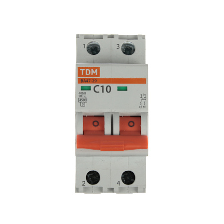 Авт.выкл. TDM ВА 47-29 10А/2П SQ0206-0091 *6/60