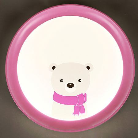 Светильник светодиодный акриловый 400мм 48W 6016P/24W*2 pink 3 реж., пульт  VERNER LIGHTING *1/10