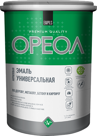 Эмаль акриловая красная 1 кг Ореол *1/6/336