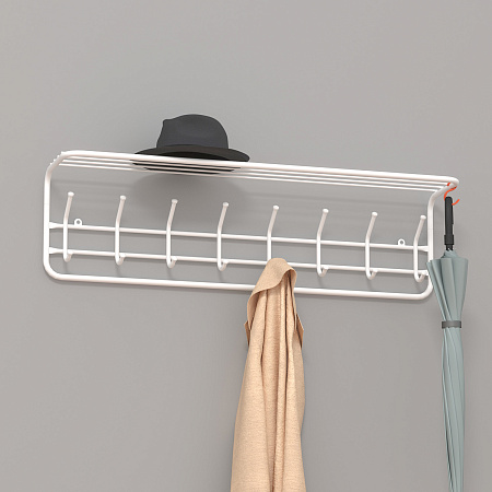 Вешалка настенная с полкой1000х210х280мм Белый ВСП 169 Б ("ЗМИ") *1