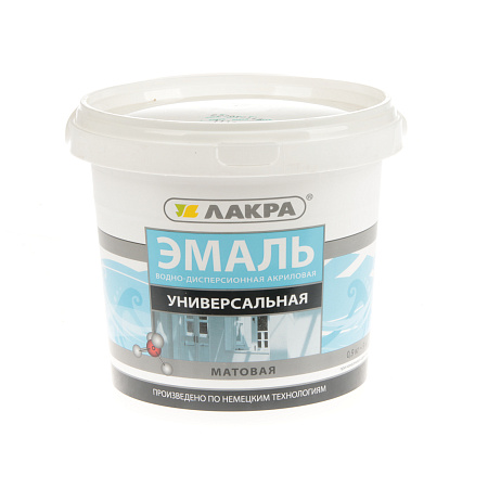 Эмаль акриловая белая матовая 0,9 кг Лакра универсальная *1/6/432