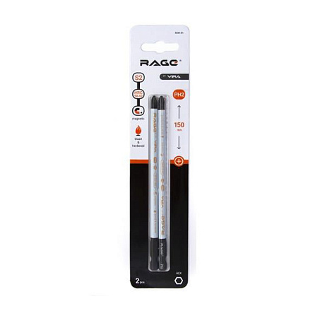 Бита крестовая PH2х150мм (2 шт) магнитные S2 хвостовик1/4"Е (554131) RAGE by VIRA *1