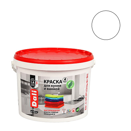 Краска акриловая для кухни и ванной 9 л ДАЛИ влагостойкая матовая База С *1/44