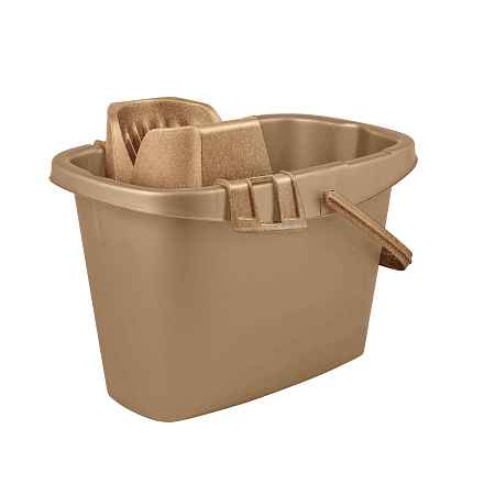 Ведро д/мытья пола пластм. со вставкой для Отжима 13л прямоуг. "Wood" SC408611624 *1/10