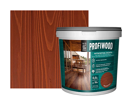 Антисептик-лазурь для дерева полиакриловый махагон 0,9 кг PROFIWOOD *1/6