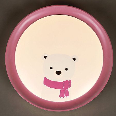 Светильник светодиодный акриловый 400мм 48W 6016P/24W*2 pink 3 реж., пульт  VERNER LIGHTING *1/10