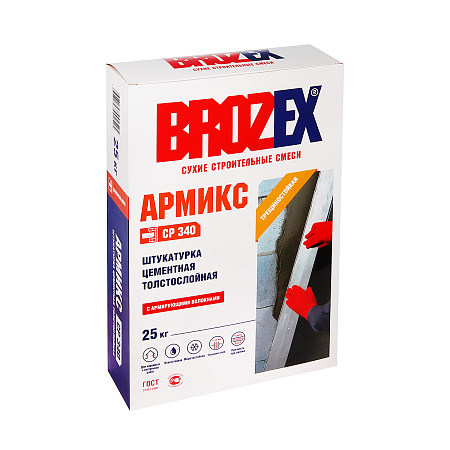 Штукатурка цементная СР 340 Армикс для стен 25 кг (ШС34) BROZEX  *1/56