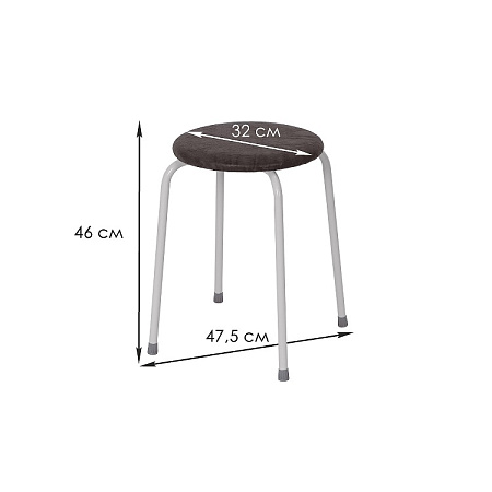 Табурет с мягким кругл.сидением, металл.опоры с dтруб 18мм "Легкий", цвета: "микс" Т270 "ЗМИ" *4