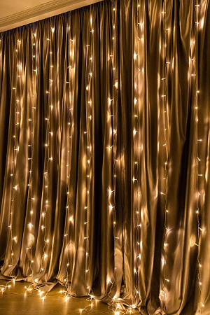 Гирлянда Занавес 3,0м*3,0м 360LED теплый белый 8 режимов 138  *1/50