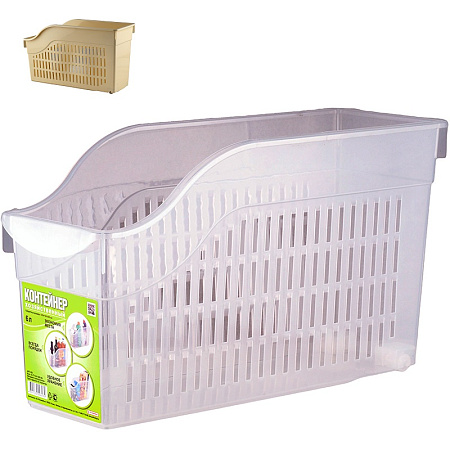 Контейнер для хранения вертикальный выкатной пластм. 6л 200х130х355мм, с ручк.,2 кол.арт.623"ПБ"*1/9