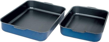 Противни алюмин. антипригарные НАБОР 2шт:190х250мм,глуб.51мм+270х350мм,глуб.63мм 63025"Kalitva"*1/5