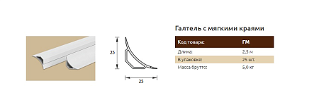 Бордюр на ванну (галтель) на плитку 2,5 м  *25