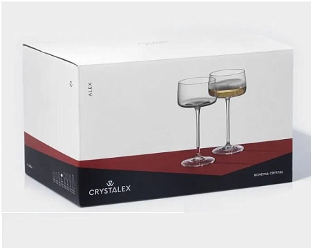 Набор бокалов стекло "BOHEMIA" "Алекс" 220мл 6шт д/сладк.шамп.- креманка 40950/220 "KRYSTALEX" *1/8