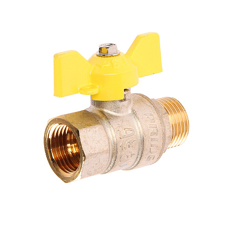 Кран шаровый 1/2" (Ø15) ГАЗОВЫЙ М/П бабочка GAZ LD Pride 47.15. (аналог ЖЗ72) *1/30