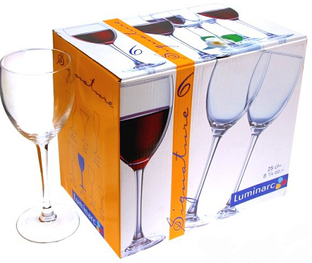 Набор бокалов стекло Luminarc "Signature" 250мл 6шт д/вина Н8168  *1/4