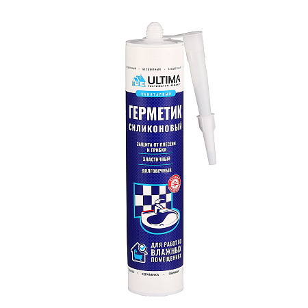 Герметик силиконовый санитарный бесцветный 280мл "ULTIMA S" 1/12