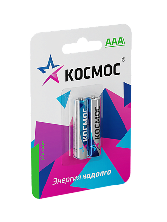 Элемент питания AAA (LR03) Космос Alkaline(блистер 2шт) KOSLR032BL  *1/12/144
