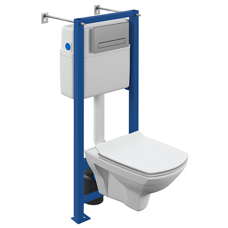 Инсталляция CARINA XL CO DPL EO(унитаз, кр.slim DP lift+инст VECTOR, кн BLICK пл.хром мат)Cersanit*1