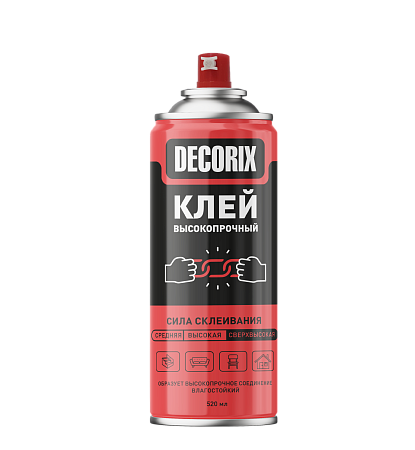 Клей аэрозольный высокопрочный 520 мл/325 г DECORIX  *1/12