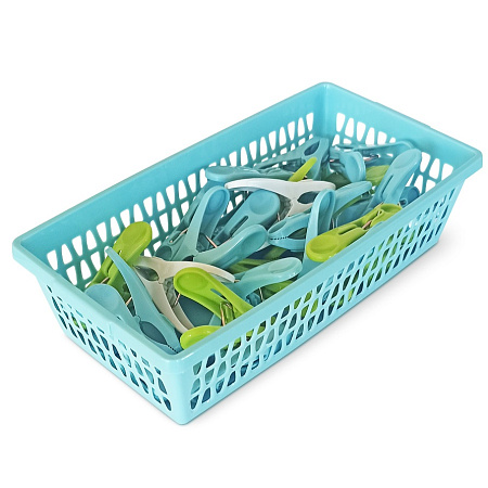 Прищепки д/белья пластм. НАБОР 25шт + КОРЗИНКА "Эллина"  С20НК -04-КОЛ ("Мартика") *1/10