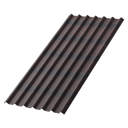 Черепица Ондулин коричневая 195*96см толщина 3,3мм *1/300