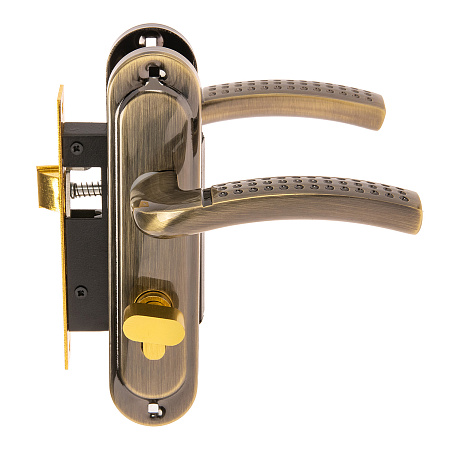 Замок врезной 50мм ключ/вертушка,бронза,плоский ригель 0827/60-С-AB Avers *1/24