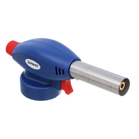 Горелка газ. с пьезорозж., цанговый захват, cопло 19мм, на блистере,17х6,6х5,1см РОКОТ(116-052)*1/80