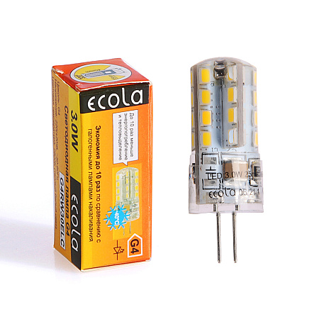 Лампа светодиодная капсульная 3,0W-220V G4 2.7K теплый Ecola 40x15 G4RW30ELC *10/100