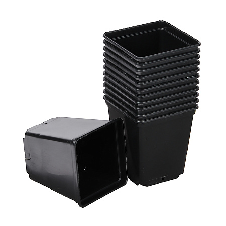 Набор горшков для рассады пластм. (0,25л *12шт) квадратный черный А5520чр (Ангора)  *1/160