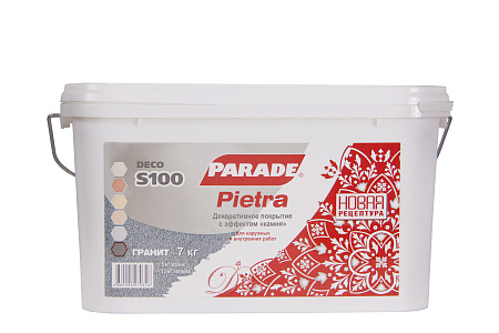 Покрытие акриловое декоративное Pietra S100 c эффектом камня кварц 7 кг PARADE *1/96