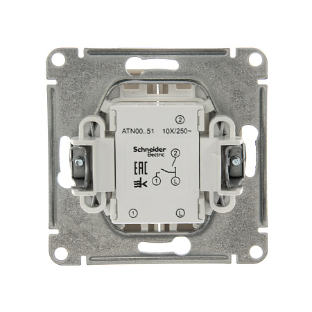 Механизм выключателя "ATLAS DESIGN" 2кл. алюминий (сх.5) 10АХ SchE ATN000351  *10