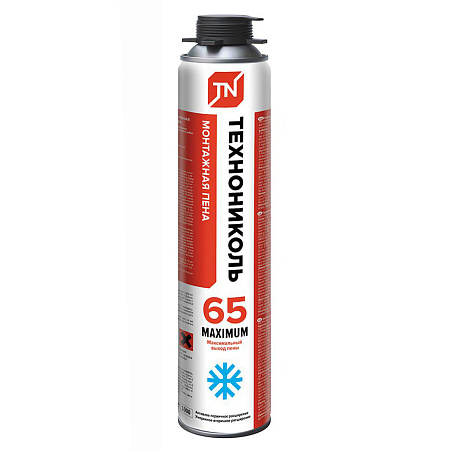 Пена монтажная профес. 1000мл/990гр зимняя -18 Технониколь 65 Maximum  до 65 л *12/612