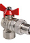 Кран шаровый 1/2" (Ø15) М/П бабочка с американкой угловой Valtec (BASE) 228 *1/8