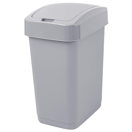 Контейнер д/мусора пластм. с откидной+"плавающей" крышкой 25л "Step" СерыйSC480711025 "Spin Clea"1/4