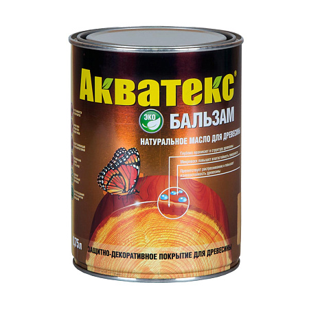 Акватекс-бальзам (натуральное масло д/древесины) бесцветный 0,75 л *1/6/576