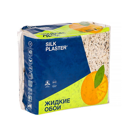 Обои  жидкие SILK PLASTER (Шелк.декор.штукатурка) Санд -134С бежев с крап.6шт