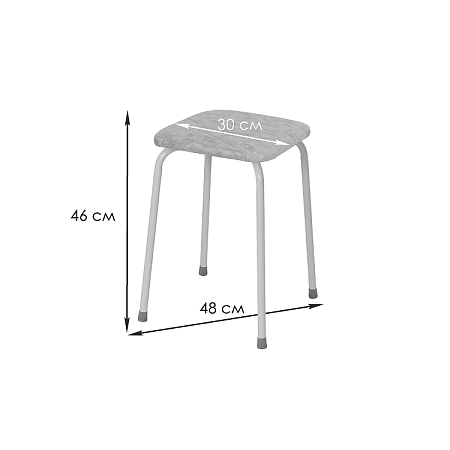 Табурет с мягким квадр.сидением, металл.опоры с dтруб d18мм "Легкий", цвета: "микс" Т271 "ЗМИ" *4