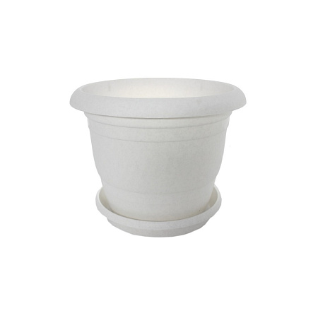Кашпо пластм. "Toprak"  1,8л d верха 170мм h140мм с поддоном Мрамор А5210мр(Копейск)   *1/40