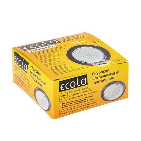 Светильник встраиваемый GX53 H4-GL Ecola без рефлектора глубокий Хром FC53GLECB *10/50