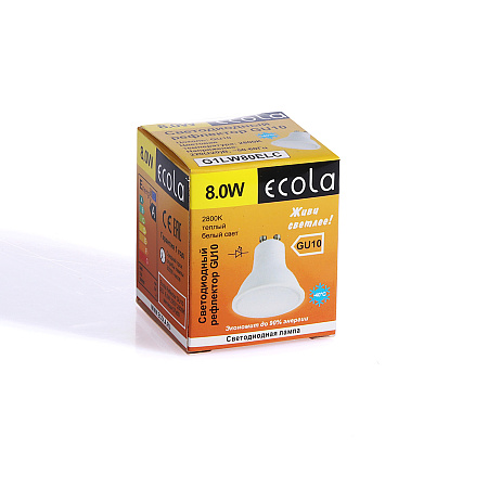Лампа светодиодная 8,0W-220 GU10 рефлектор 2.8K матовая Ecola 57x50 G1LW80ELC *10/100