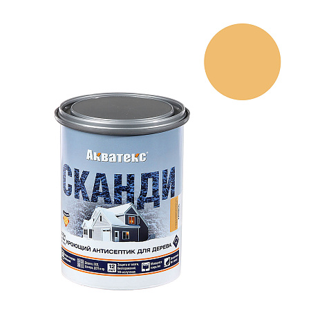 Антисептик для дерева акриловый кроющий карамель 0,75 л Акватекс СКАНДИ *1/6/576