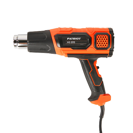 Фен строительный 1600Вт 300-500°С 300-500 л/мин 2 насадки HG 205 PATRIOT *1/10