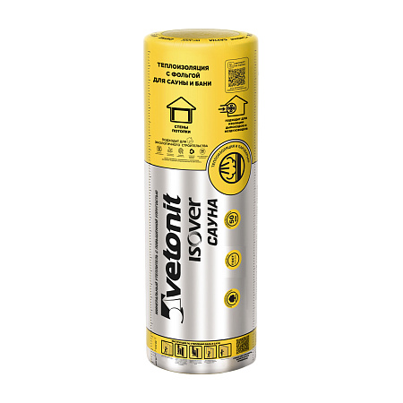 Теплоизоляция "VETONIT"  Сауна 12500*1200*50мм  (1 мат, 15кв.м; 0,75 куб.м) Е/К *5/30